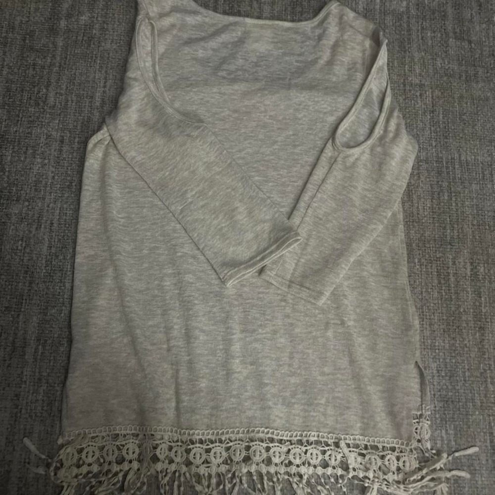 Women's Cream Harley Davidson long sleeve large top with fringe #fringetop‎ - Picture 6 of 7